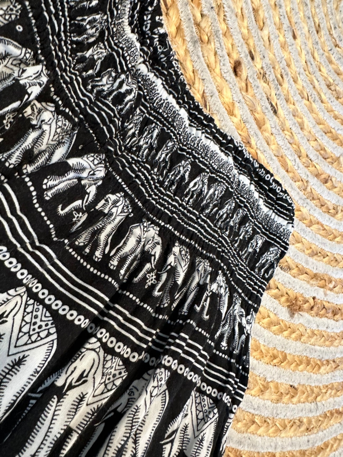 Elephant Shorts - Small / Medium - Black and white