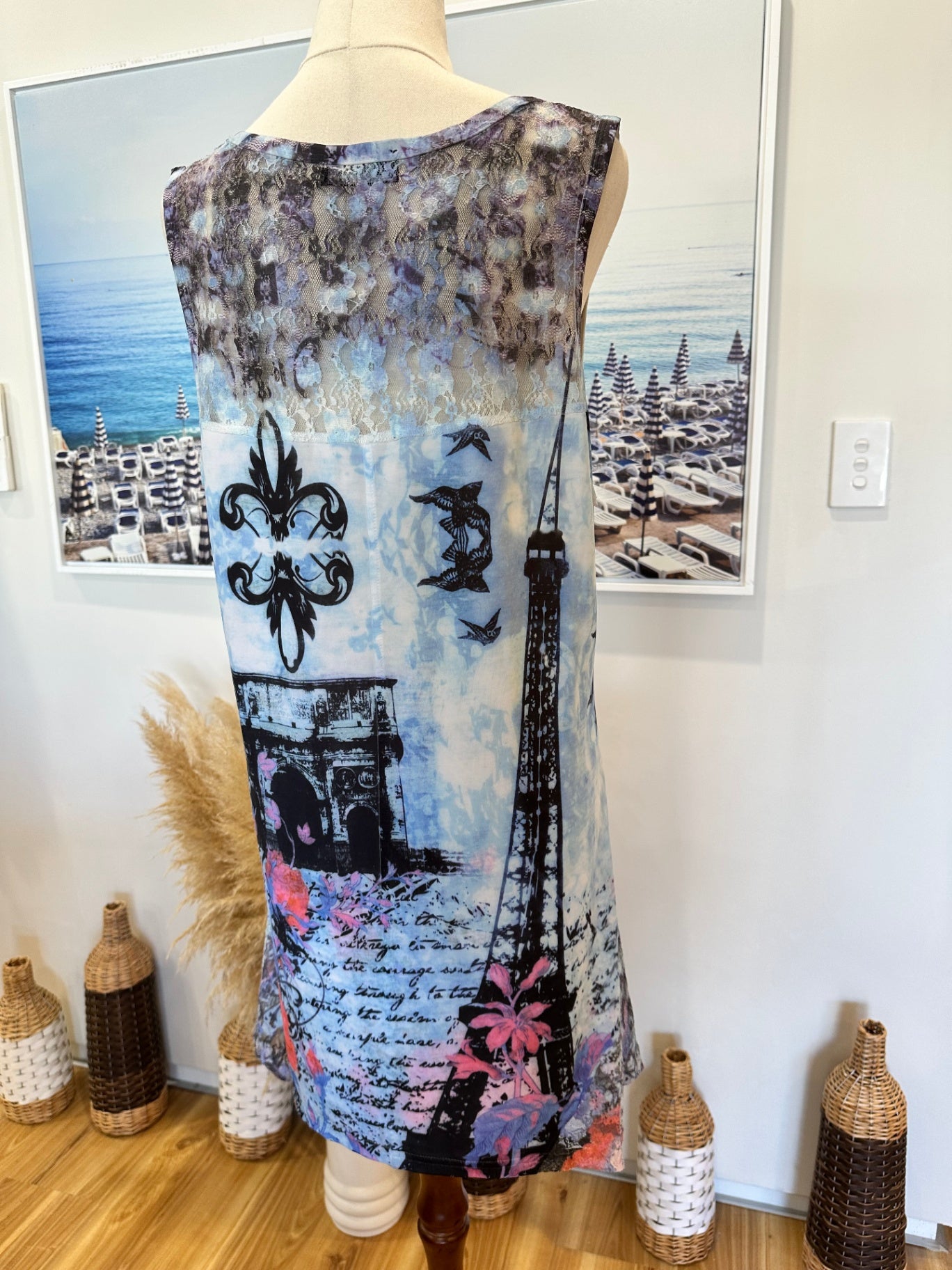 Merric Dress - Size 18 - Pastel Blue / Tie-Dye