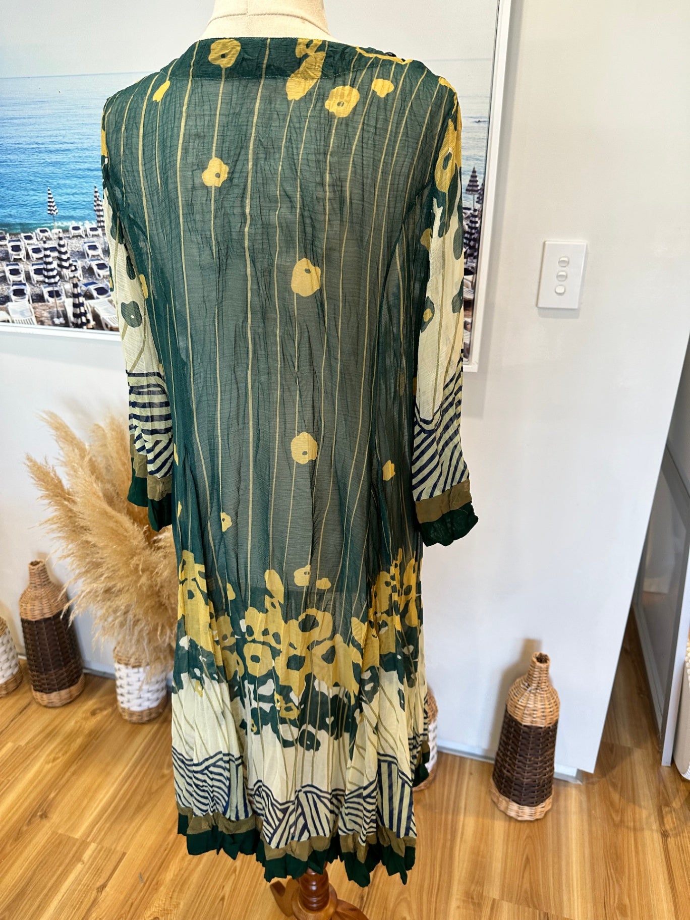 Rose Garden - Kaftan - Medium Green / Sage / Jewels