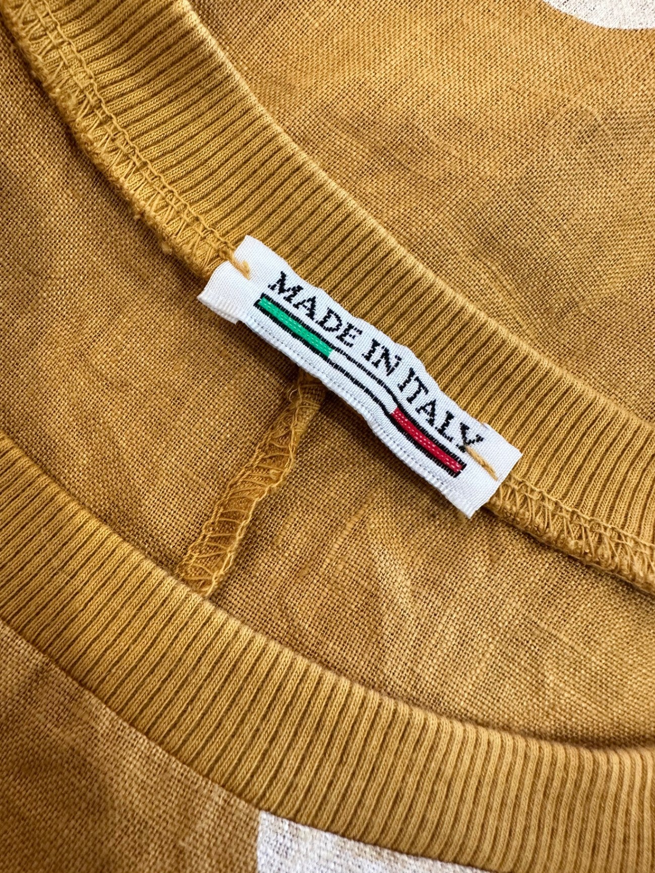 Made in Italy - 100% Linen Dress - Medium - Mustard yellow