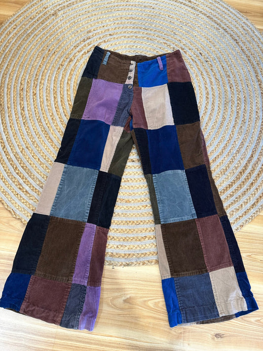 Vintage - Corduroy Patchwork Pants - Small / Medium - Multicolour