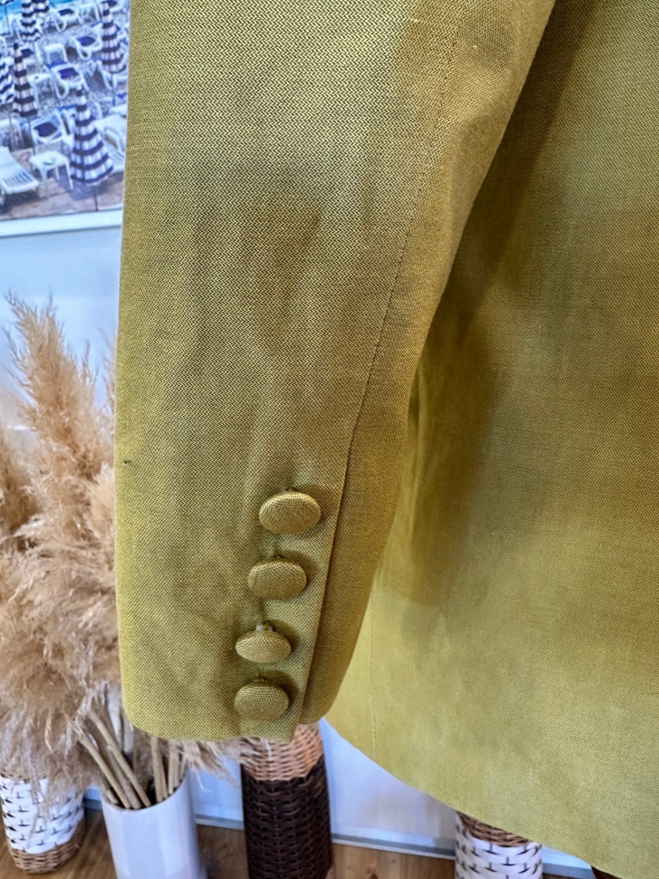 Made in New Zealand Blazer - Size 12 - Olive / Chartreuse