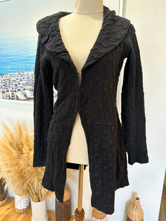 Urban - Big Collar Cardigan / Jumper - Small / Medium - Black