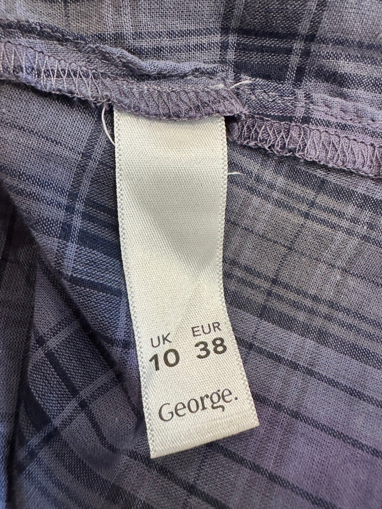 George - 100% Cotton Shirt - Size 10 - Purple and Black