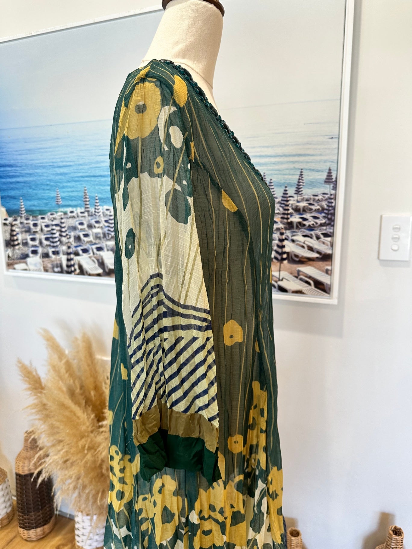 Rose Garden - Kaftan - Medium Green / Sage / Jewels