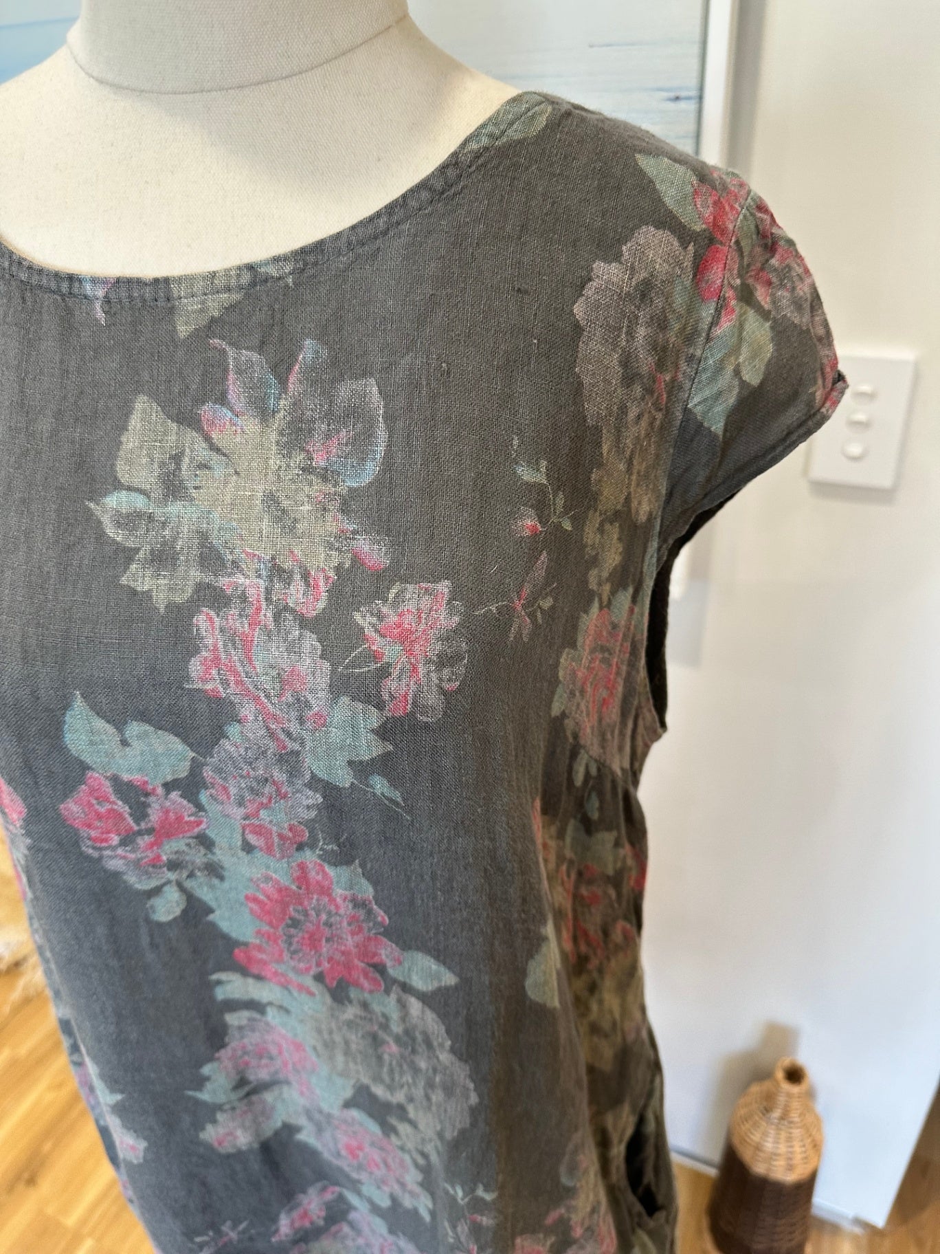 Helga May Dress Medium Dark grey with floral pattern