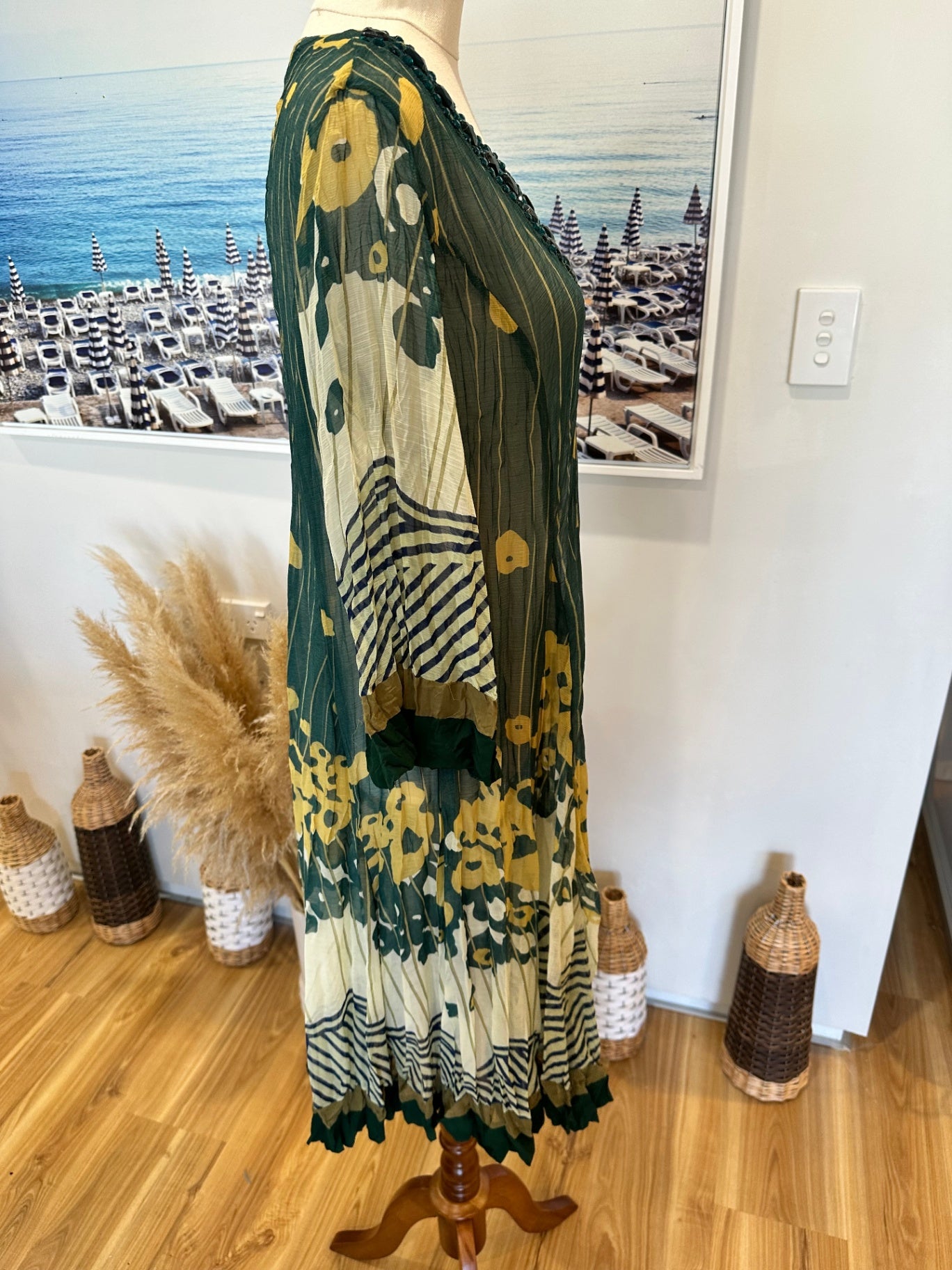 Rose Garden - Kaftan - Medium Green / Sage / Jewels