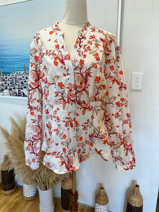 Joe Browns - Shirt w Bird Print - Size 14