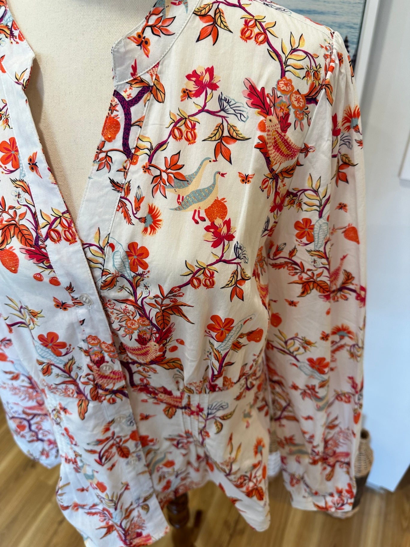 Joe Browns - Shirt w Bird Print - Size 14