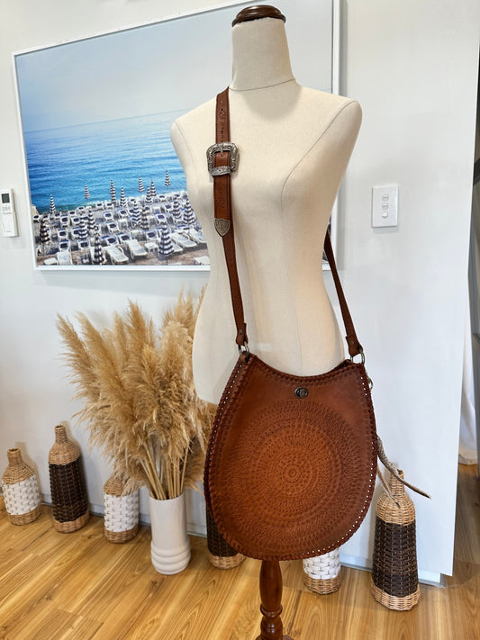 Spell - Bohemian - Leather Tooled Handbag 