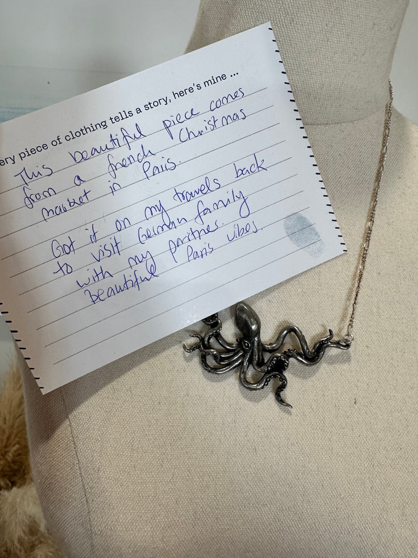 [SALE] Octopus Necklace - Silver/Black