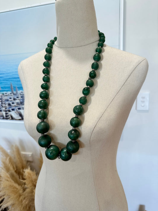 [SALE] Green Necklace with Large Beads