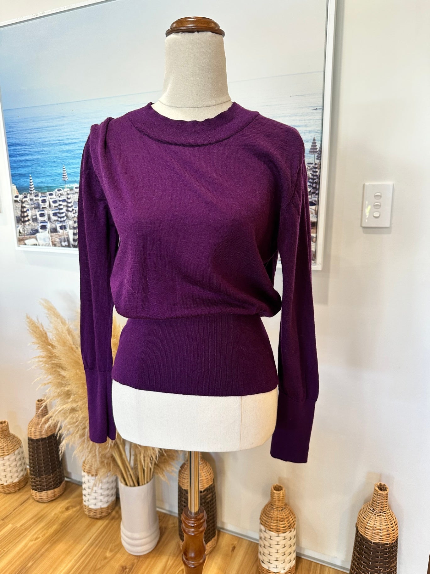 Massimo Dutti - Merino Jumper - Small / Medium - Purple