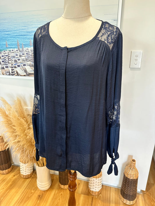 Jeanswest - Bohemian Blouse - Medium - Navy Blue