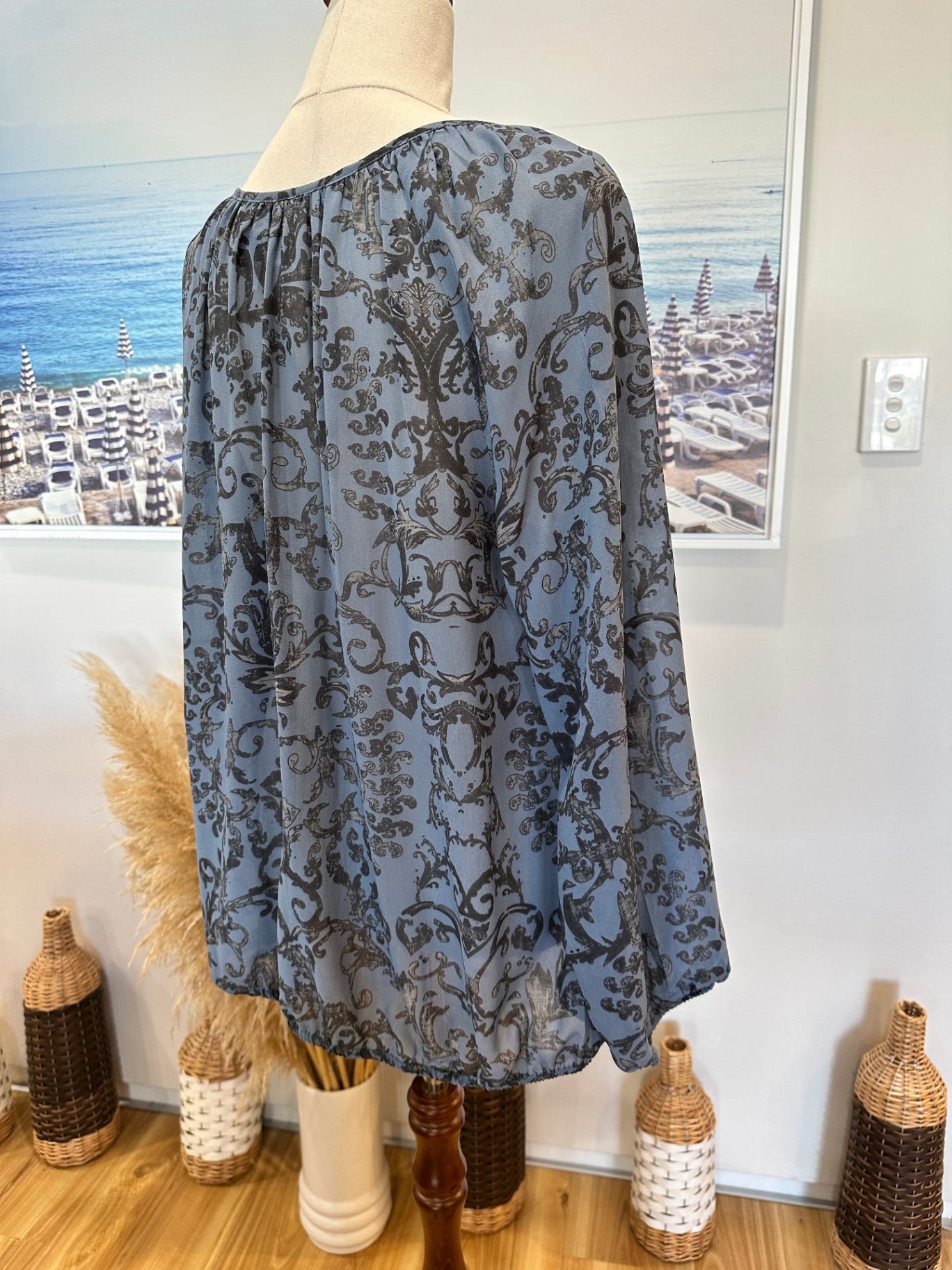 Heine - Bohemian Blouse - Large - Blue/Grey