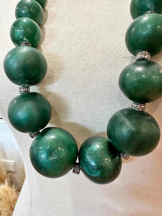 [SALE] Green Necklace with Large Beads