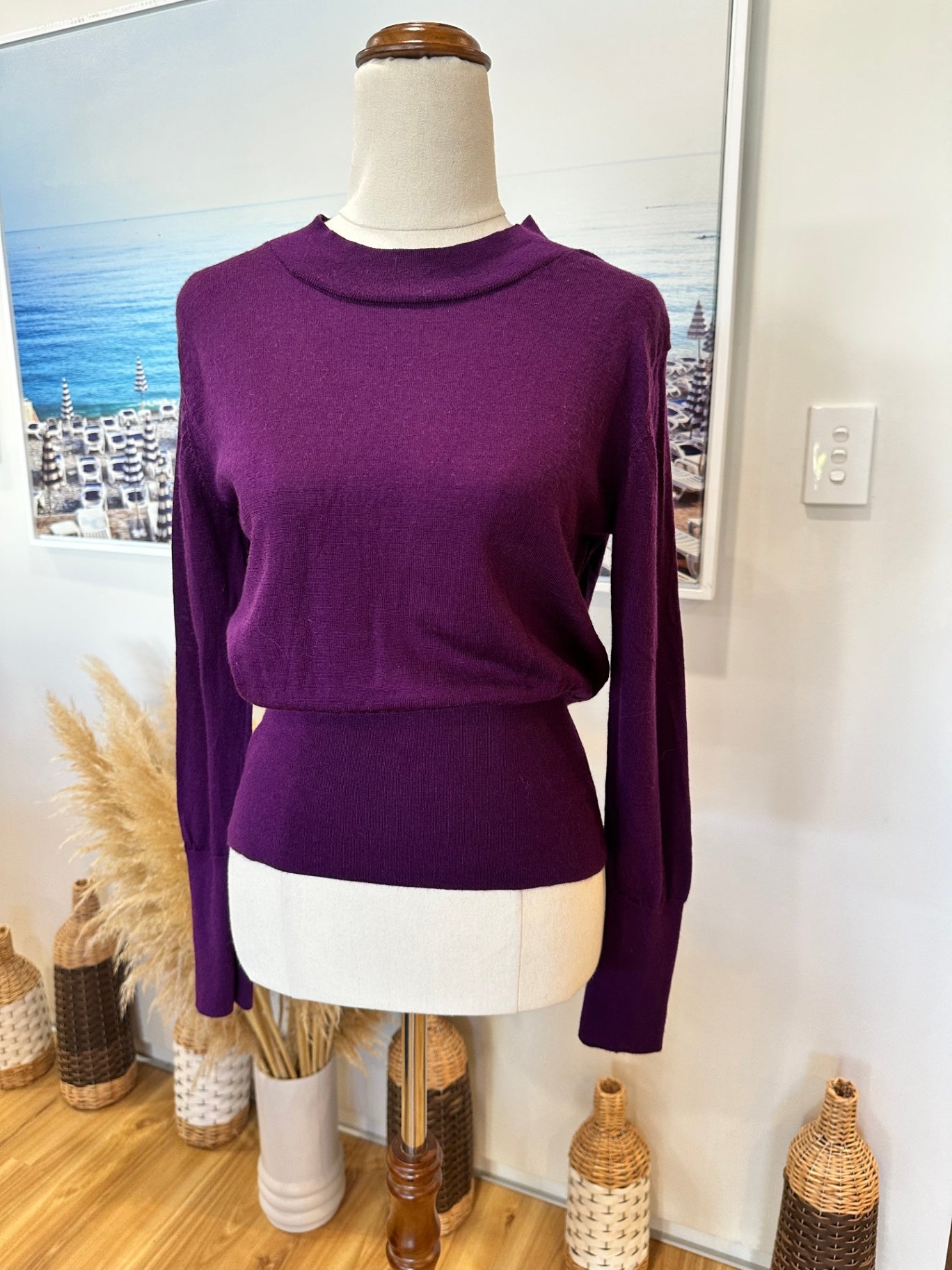 Massimo Dutti - Merino Jumper - Small / Medium - Purple