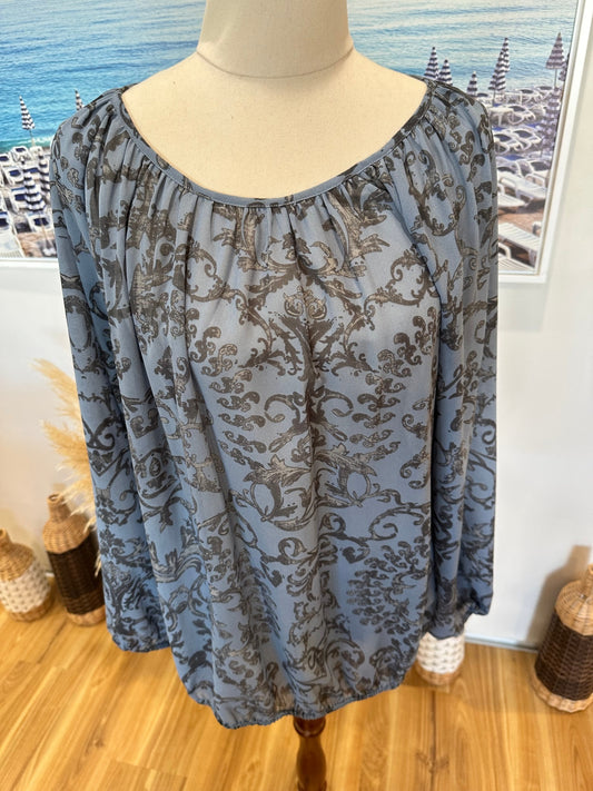 Heine - Bohemian Blouse - Large - Blue/Grey