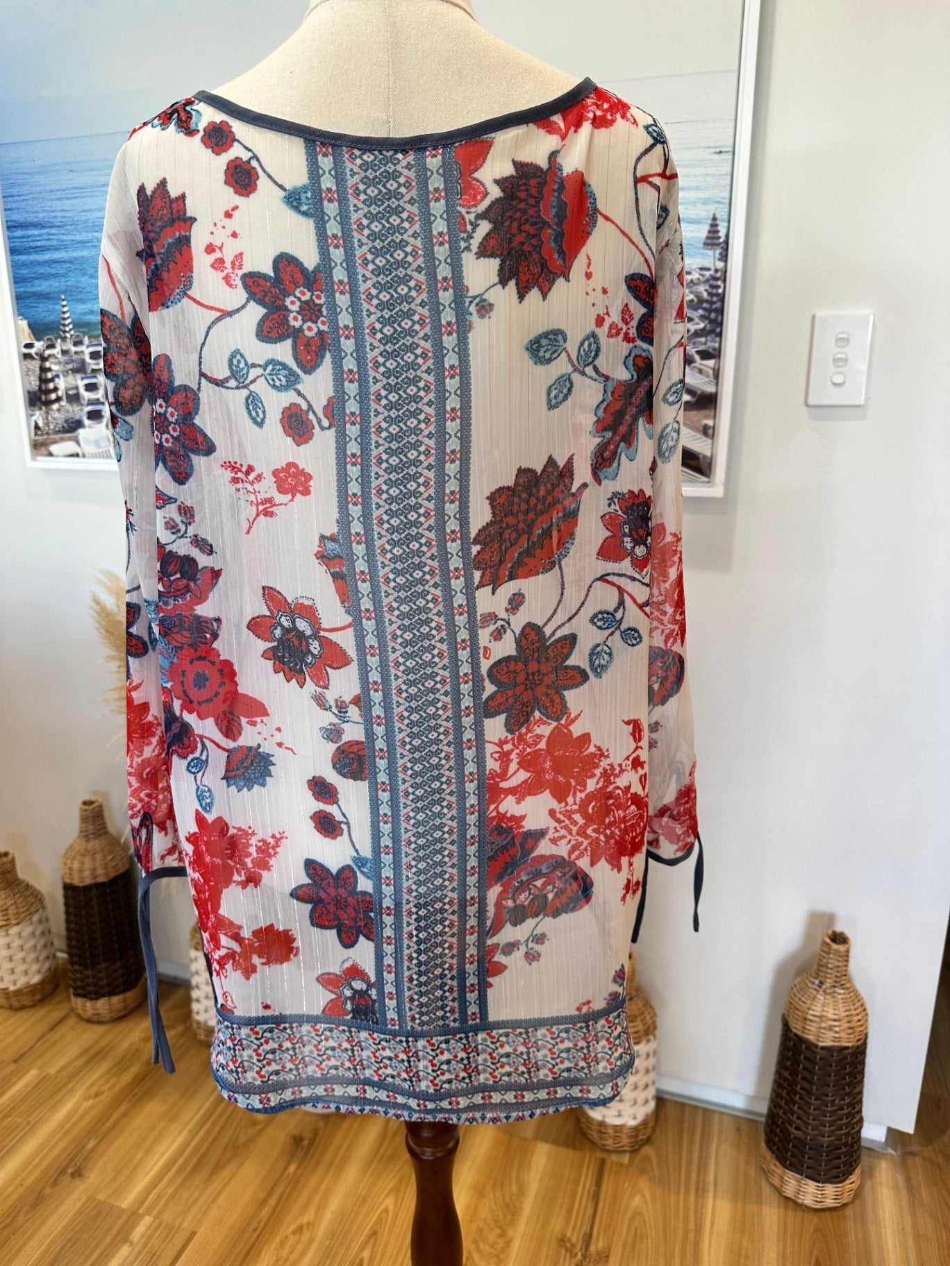 [SALE] Bohemian Blouse - Large / Extra Large - Red, Blue, White