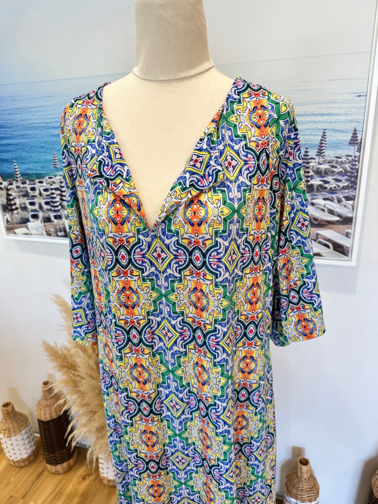 [SALE] Scope Dress 12 Yellow / Blue / Green