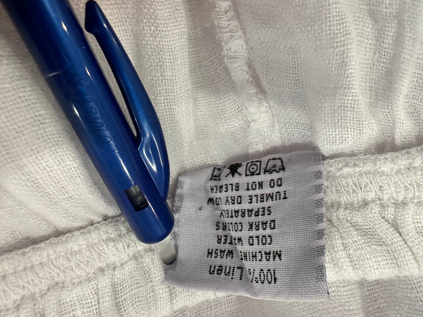 [SALE] Skort - Shorts with Skirt - 100% Linen - Large - White