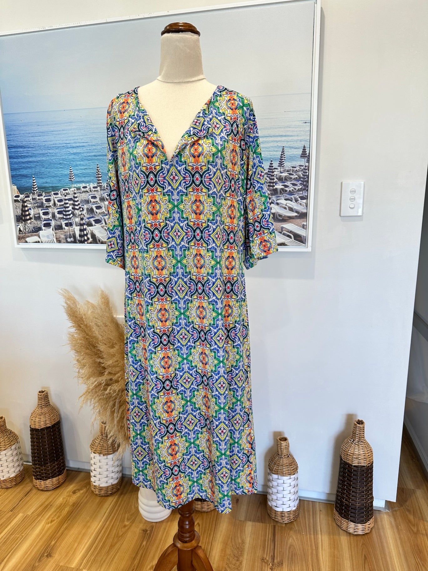 [SALE] Scope Dress 12 Yellow / Blue / Green