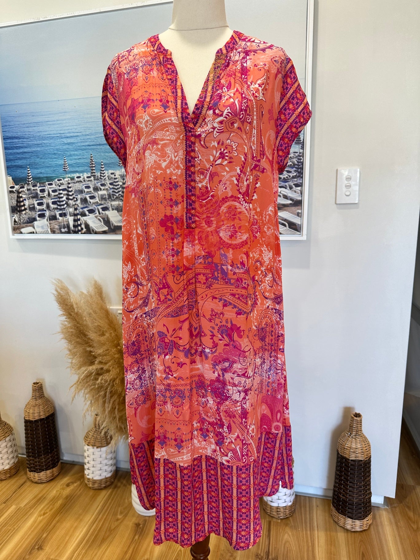 Verge - Bohemian Dress - Size 12 - Pink and purple