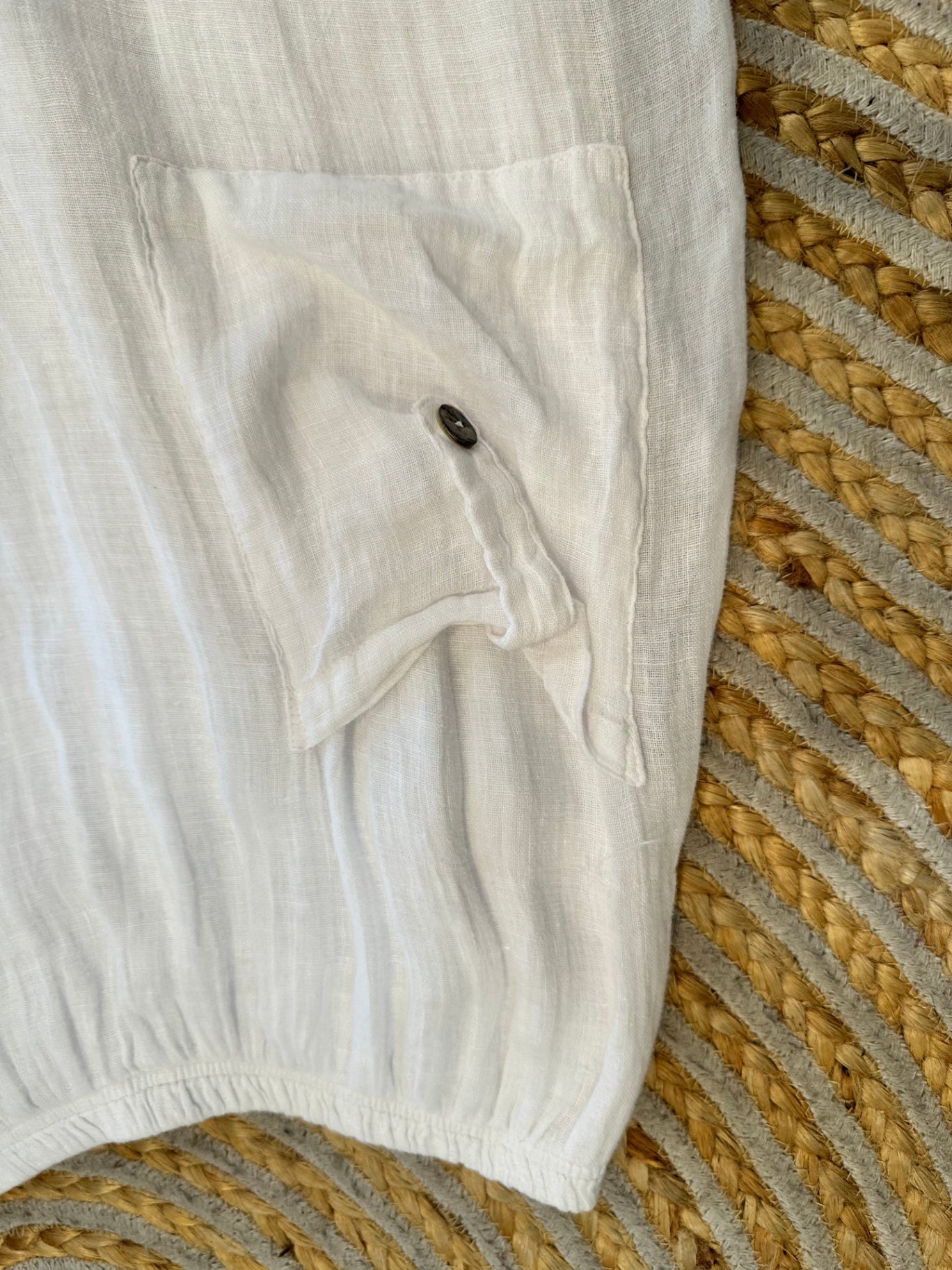 [SALE] Skort - Shorts with Skirt - 100% Linen - Large - White