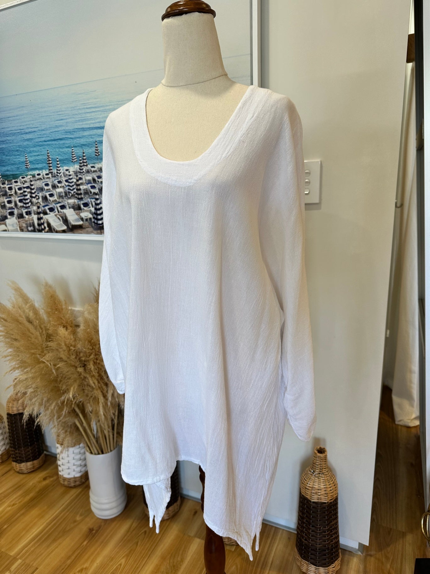 [SALE] Oh My Gauze - 100% Cotton Top - Large - White