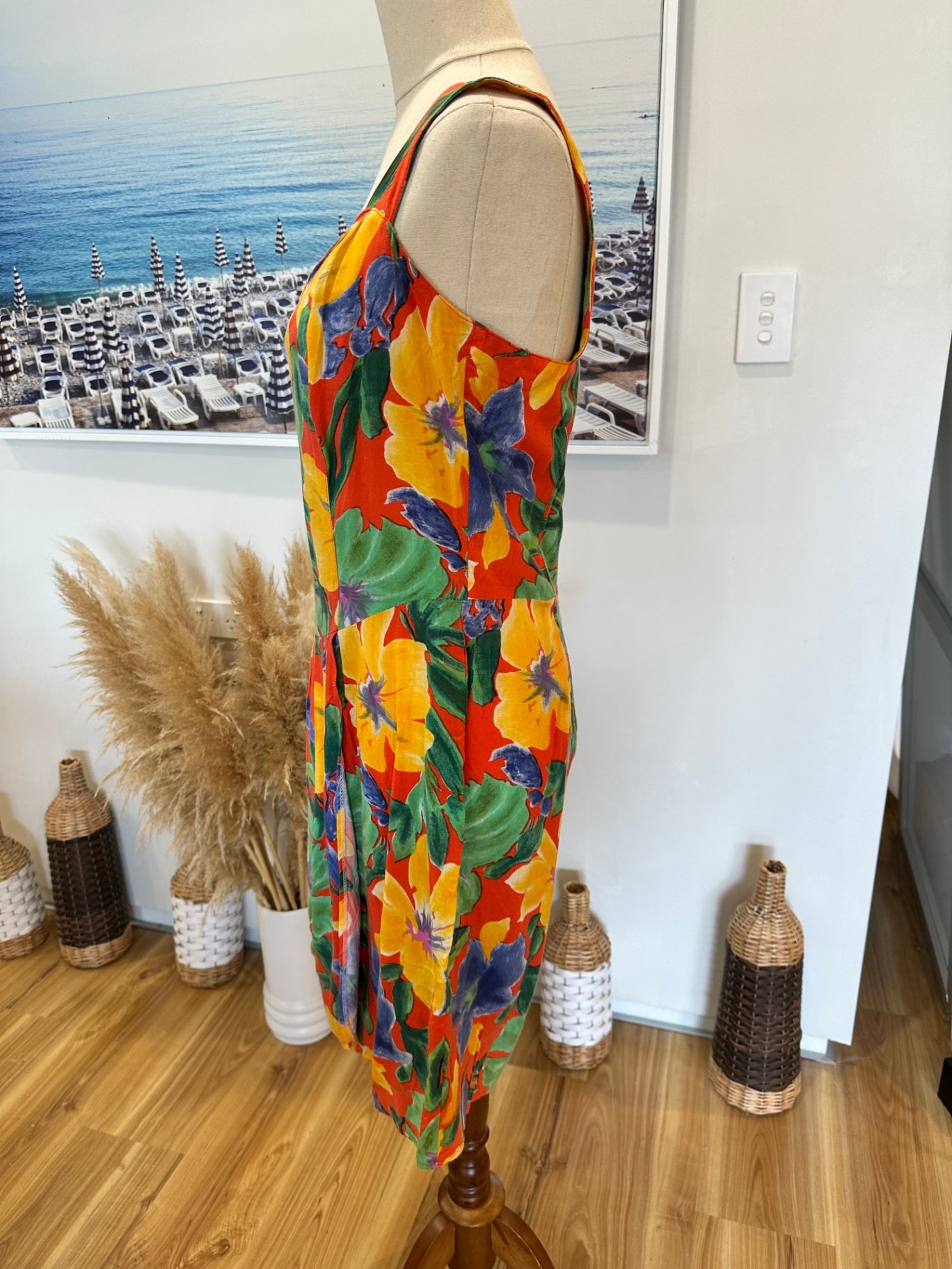[SALE] Vintage Summer Dress - Tropical Pattern - Size Medium