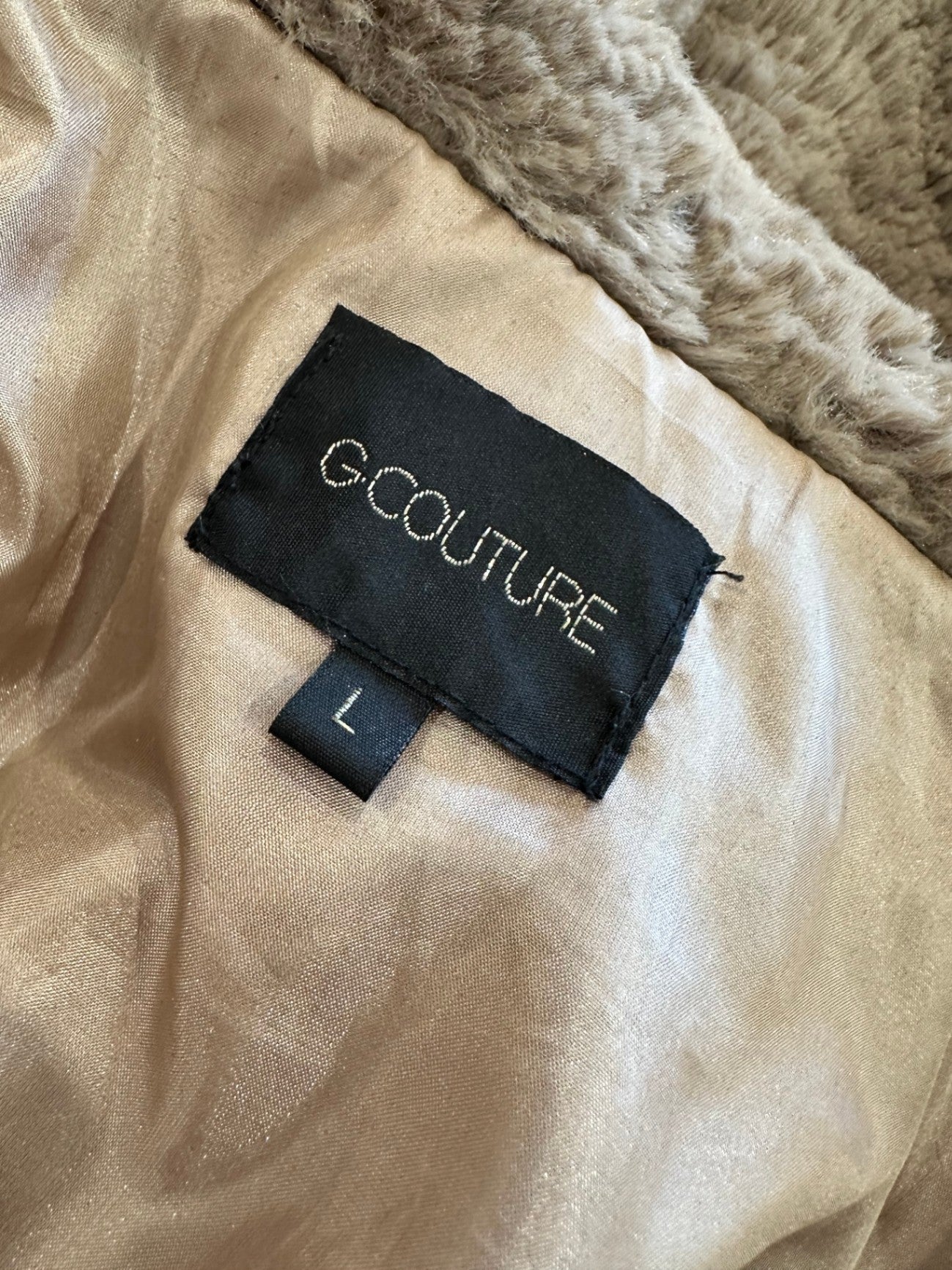 Faux Fur Jacket - Cropped - Medium - Beige