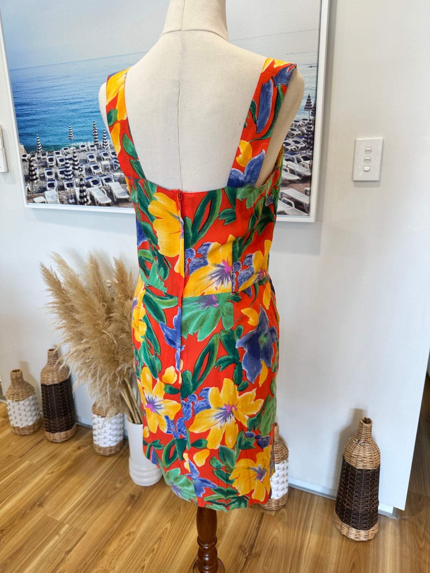 [SALE] Vintage Summer Dress - Tropical Pattern - Size Medium