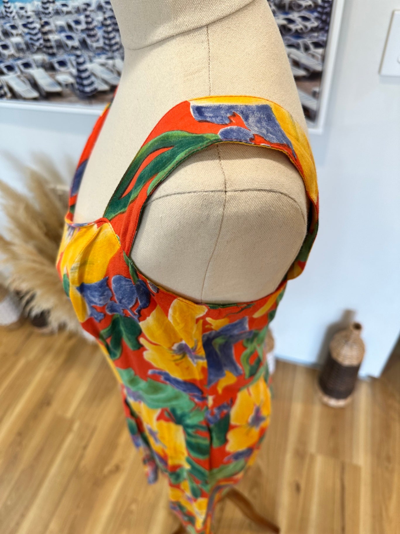 [SALE] Vintage Summer Dress - Tropical Pattern - Size Medium