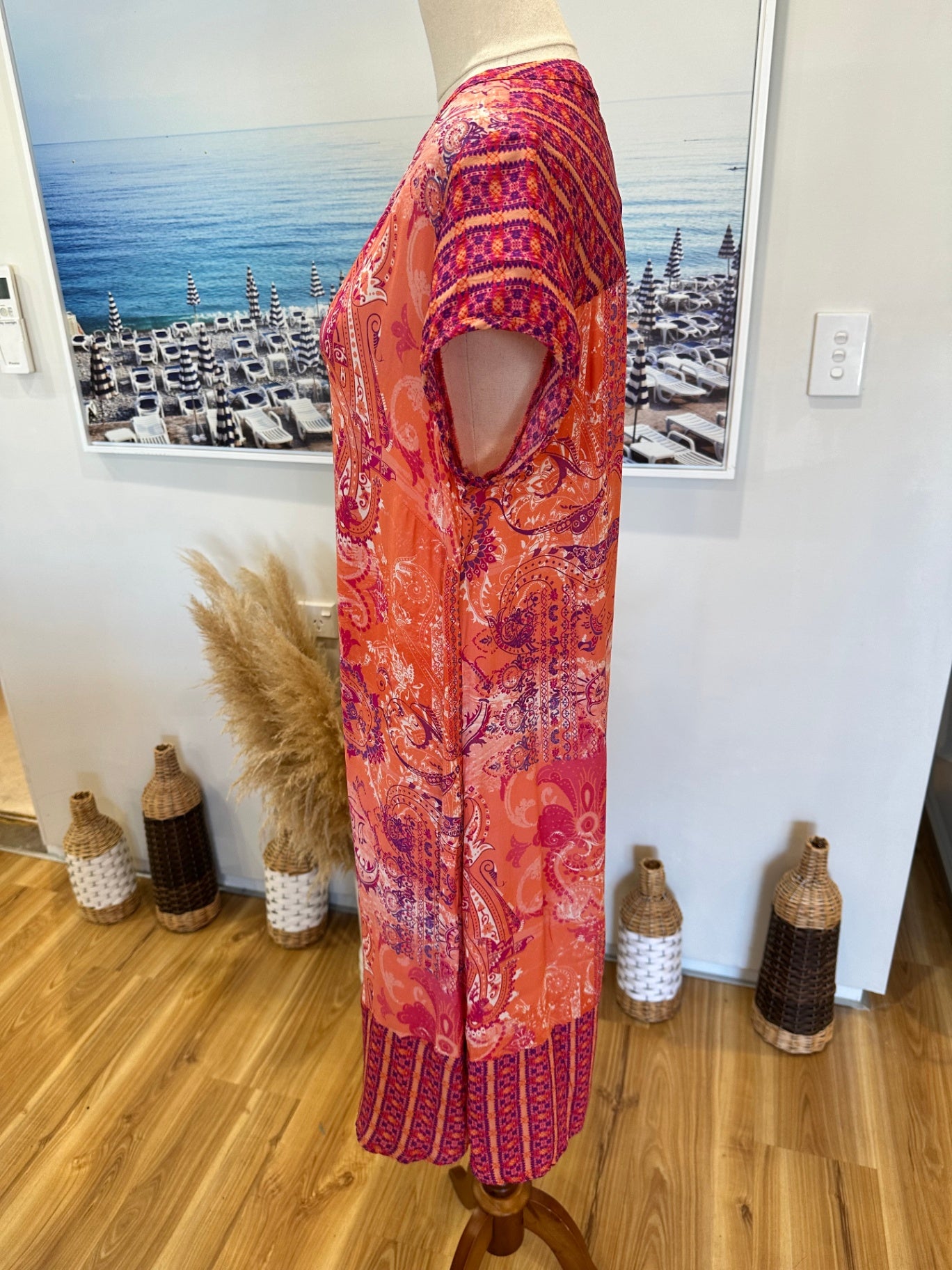 Verge - Bohemian Dress - Size 12 - Pink and purple