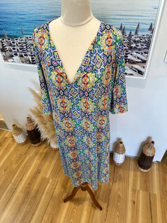 [SALE] Scope Dress 12 Yellow / Blue / Green