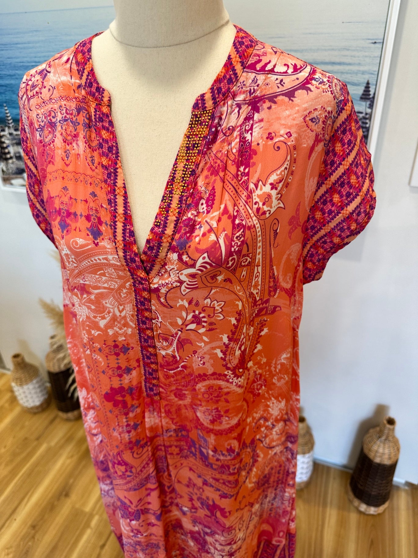 Verge - Bohemian Dress - Size 12 - Pink and purple