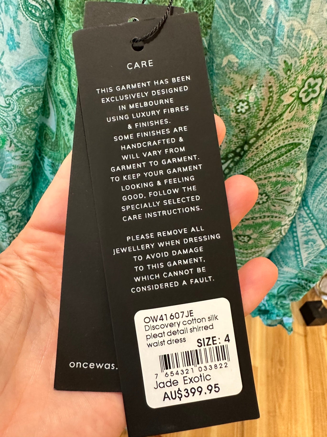 [SALE] OnceWas - Melbourne Dress 14 Green