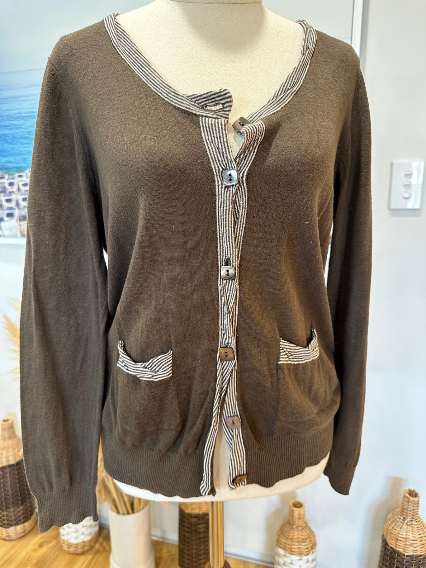 [SALE] Scope Cardigan - Size 10 - Brown