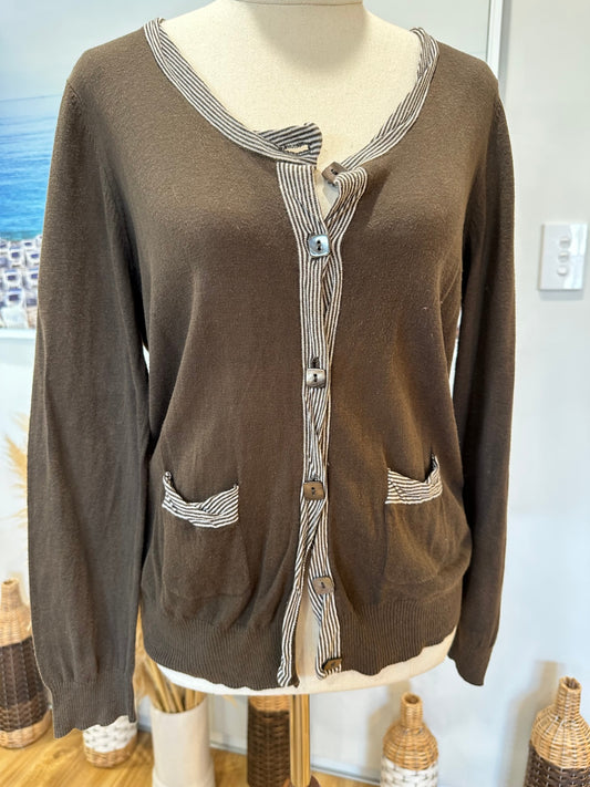 [SALE] Scope Cardigan - Size 10 - Brown
