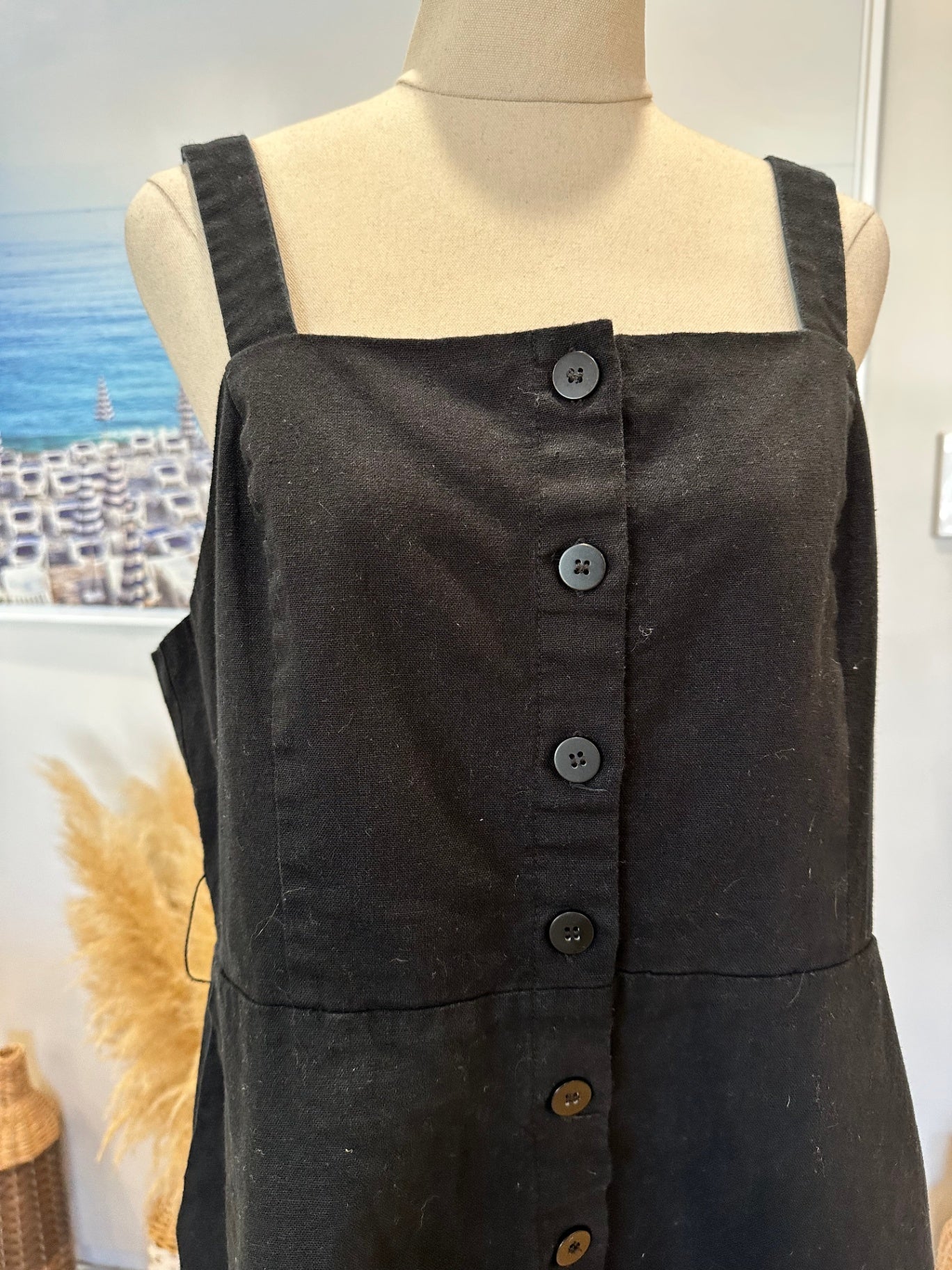 [SALE] Princess Highway Dress - Size 16 - Black -  Linen / Cotton Blend