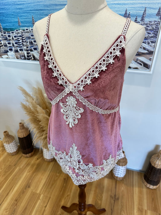 Pagani - Velvet Singlet - Size 12 - Pink
