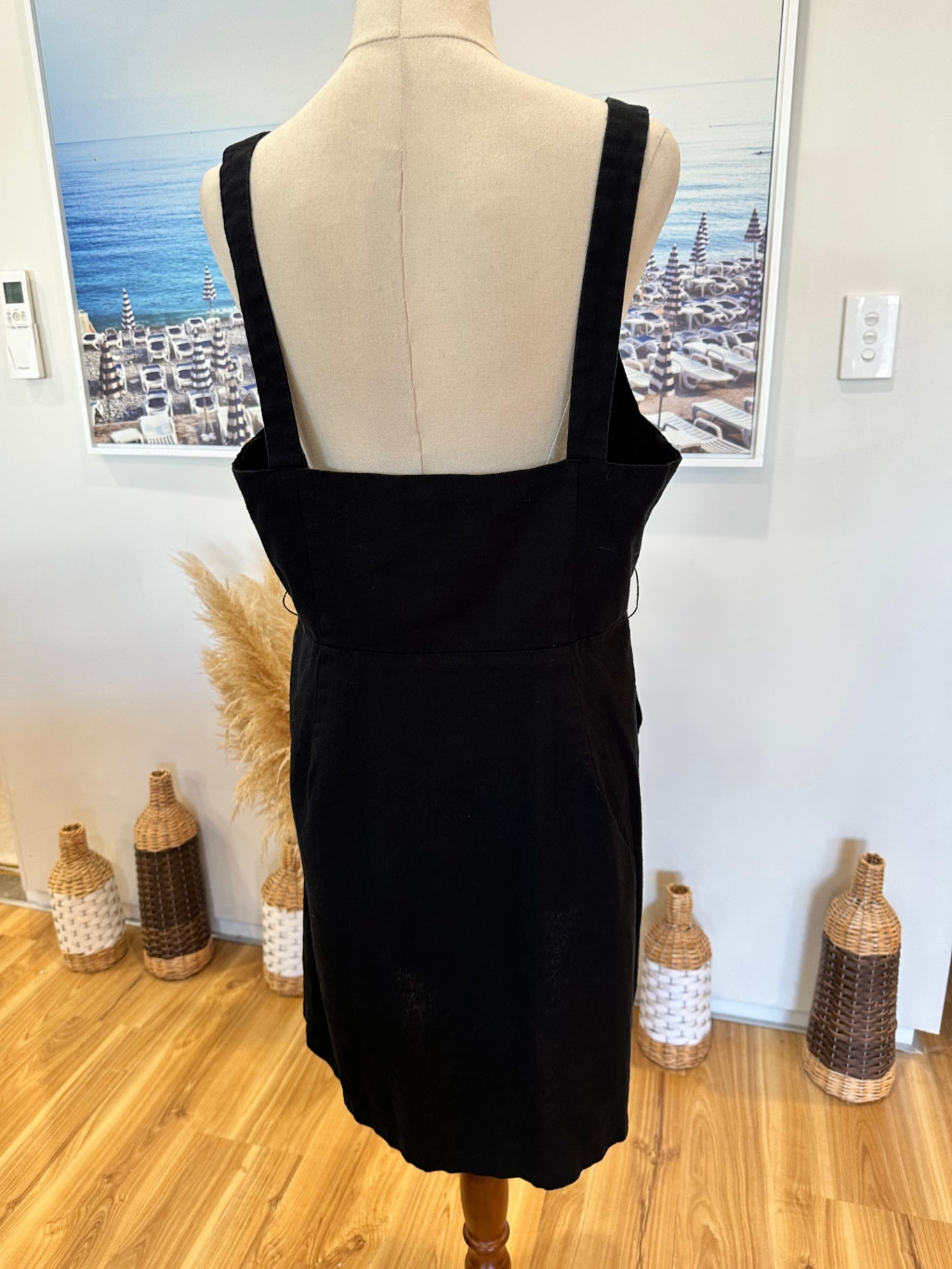 [SALE] Princess Highway Dress - Size 16 - Black -  Linen / Cotton Blend
