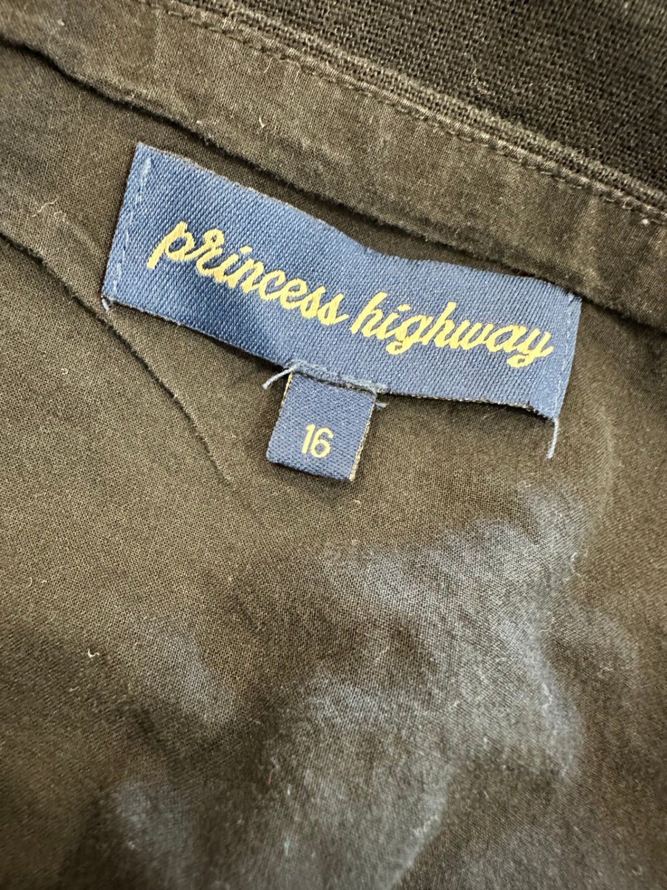 [SALE] Princess Highway Dress - Size 16 - Black -  Linen / Cotton Blend