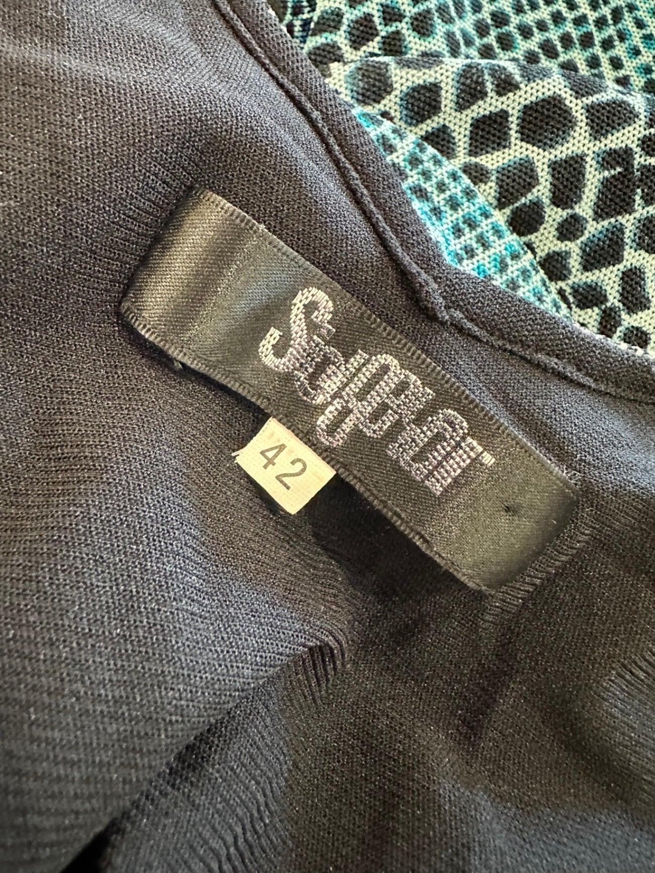 [SALE] Swing Dress - Black w Blue Snakeskin tones