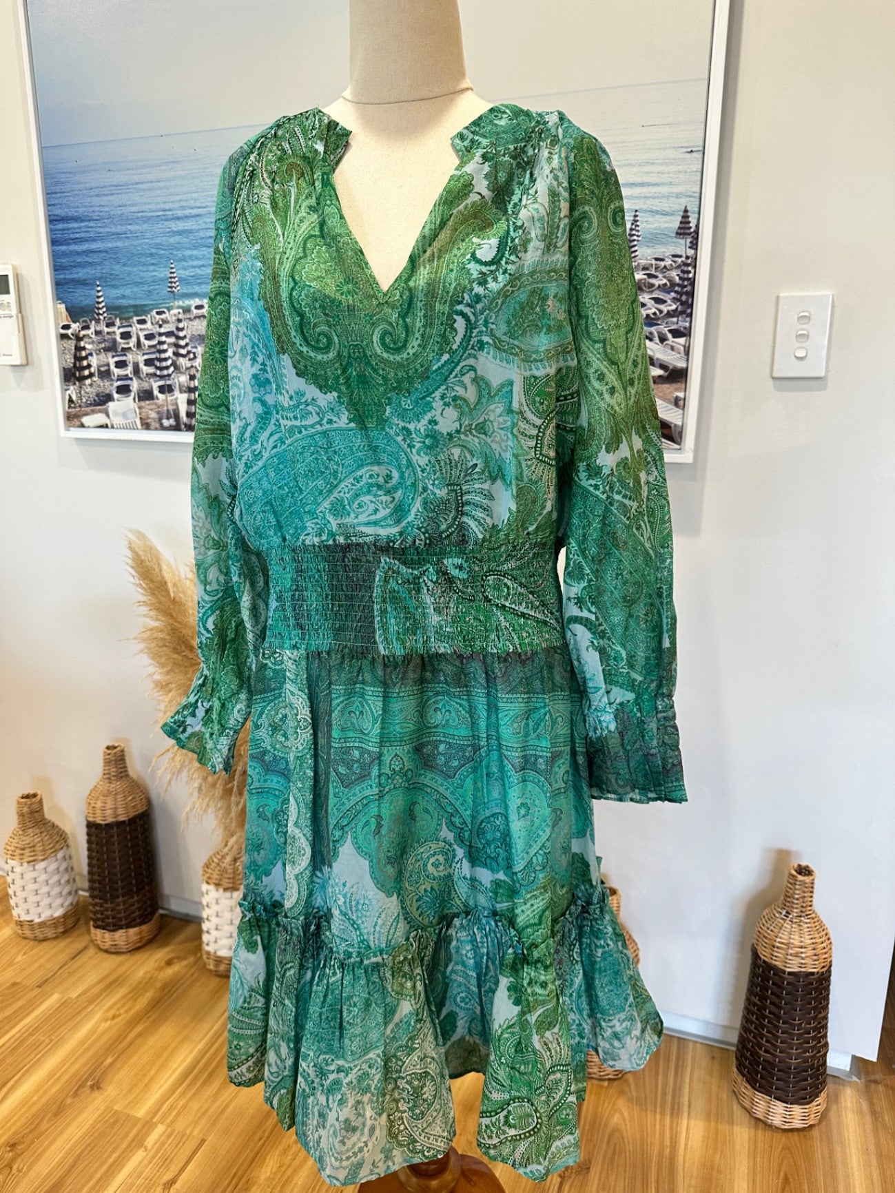 [SALE] OnceWas - Melbourne Dress 14 Green