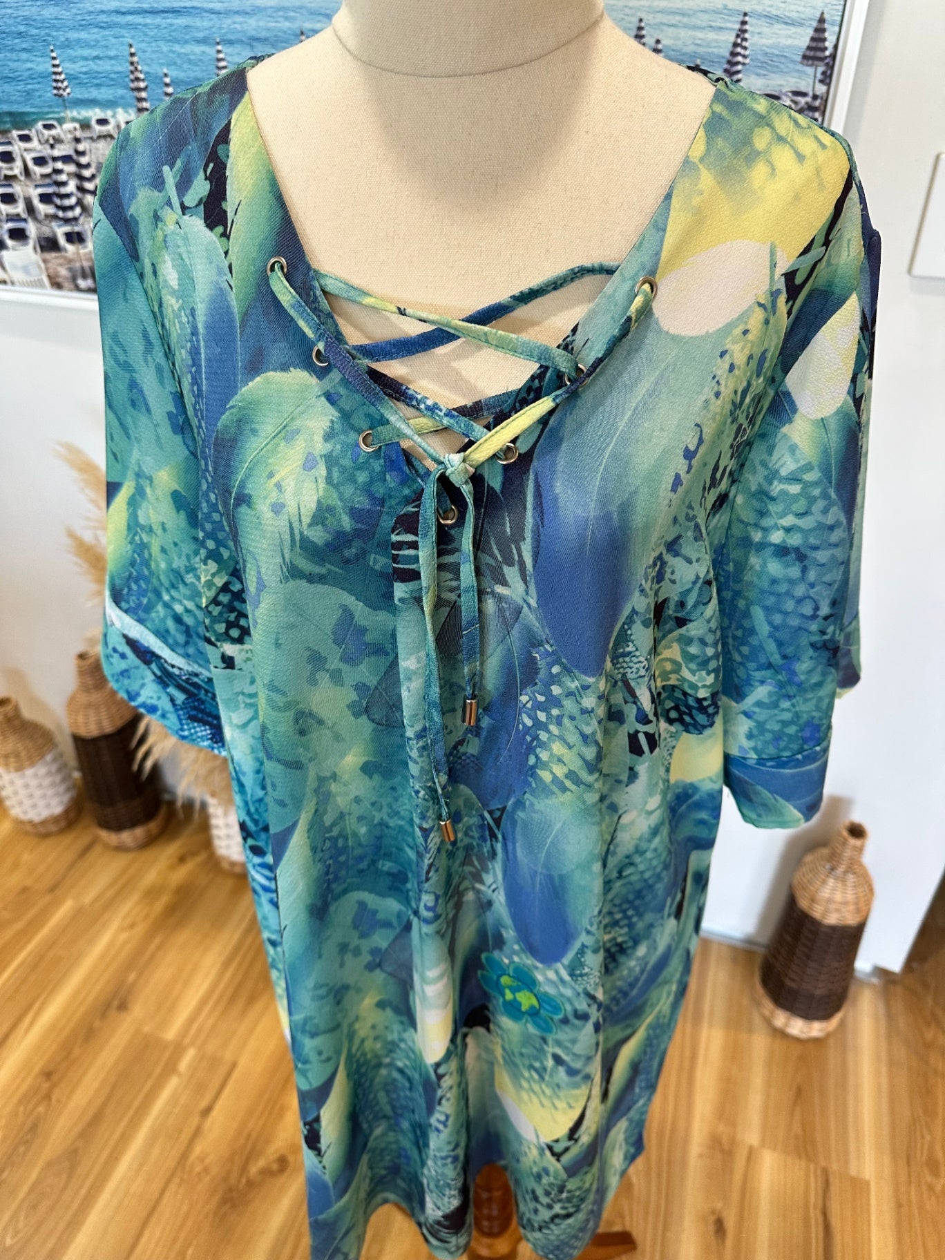 [SALE] One Size - Kaftan style top / dress - Ocean tones
