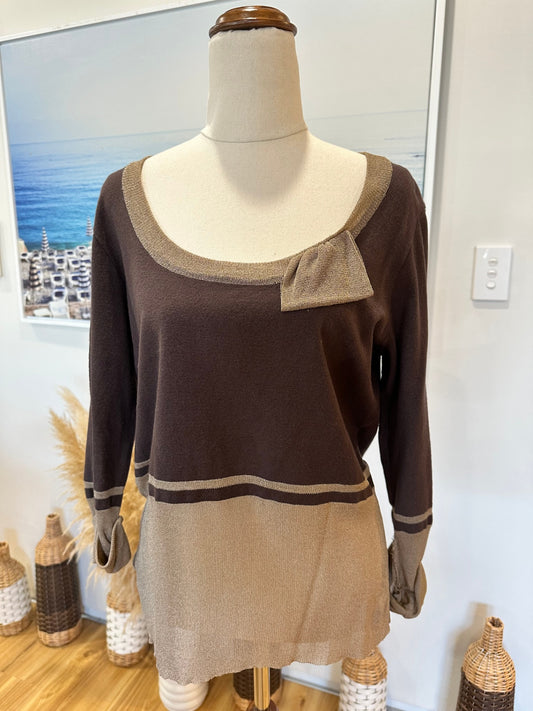 [SALE] Aliza - Jumper - Size 14 - Brown and beige