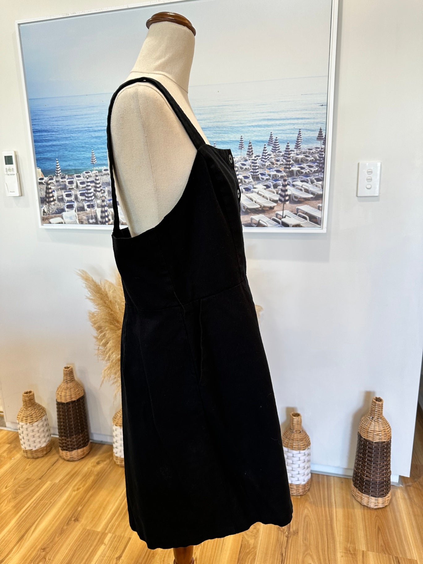 [SALE] Princess Highway Dress - Size 16 - Black -  Linen / Cotton Blend