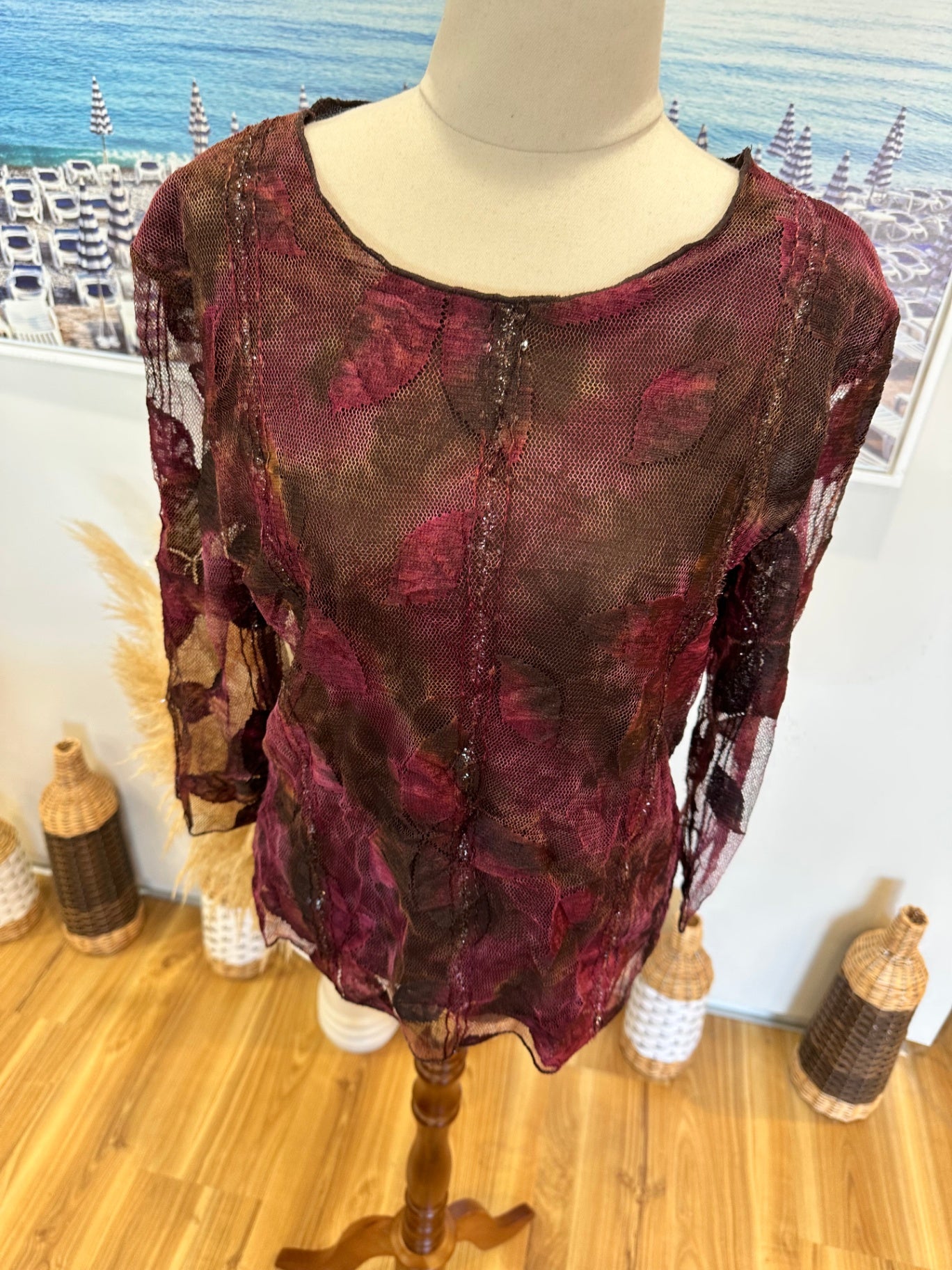 [SALE] Stitches Australia Blouse - Size 10 - Burgundy