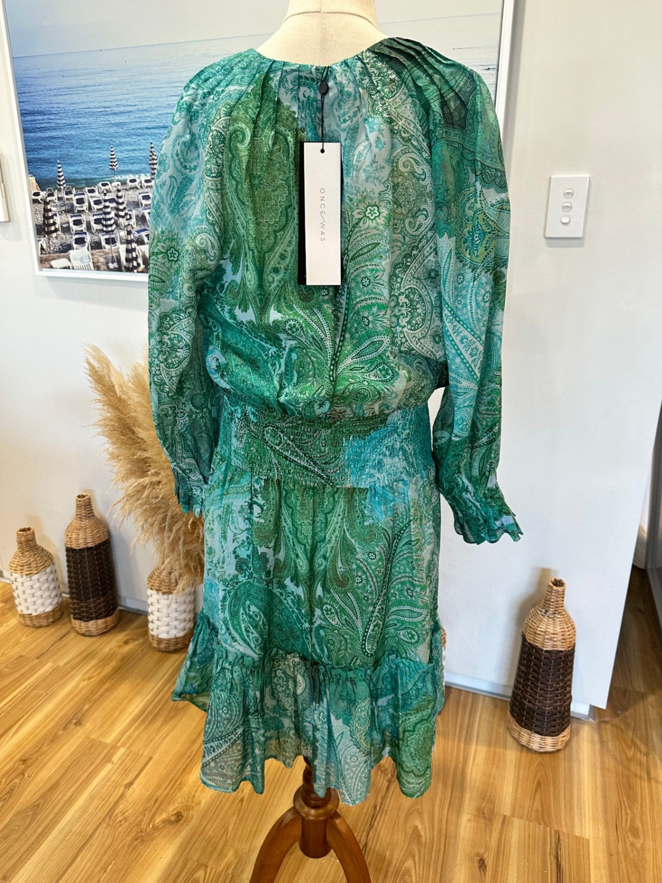 [SALE] OnceWas - Melbourne Dress 14 Green